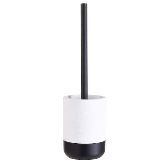Bath Bliss Black & White Toilet Brush & Holder Set